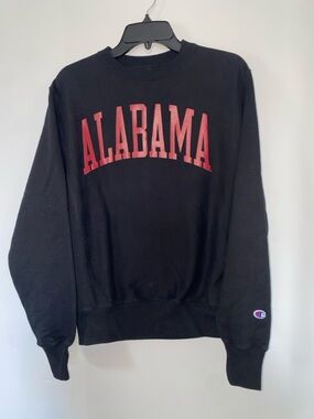 Champion Black Crewneck with Red 'ALABAMA' Arch